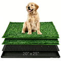 20x25 Inch Reusable Artificial Turf Dog Grass Pad with Tray X9303