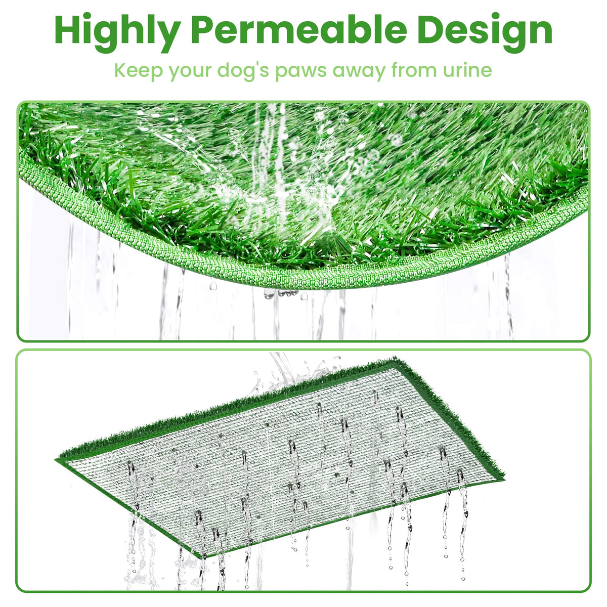20x25 Inch Reusable Artificial Turf Dog Grass Pad with Tray X9303