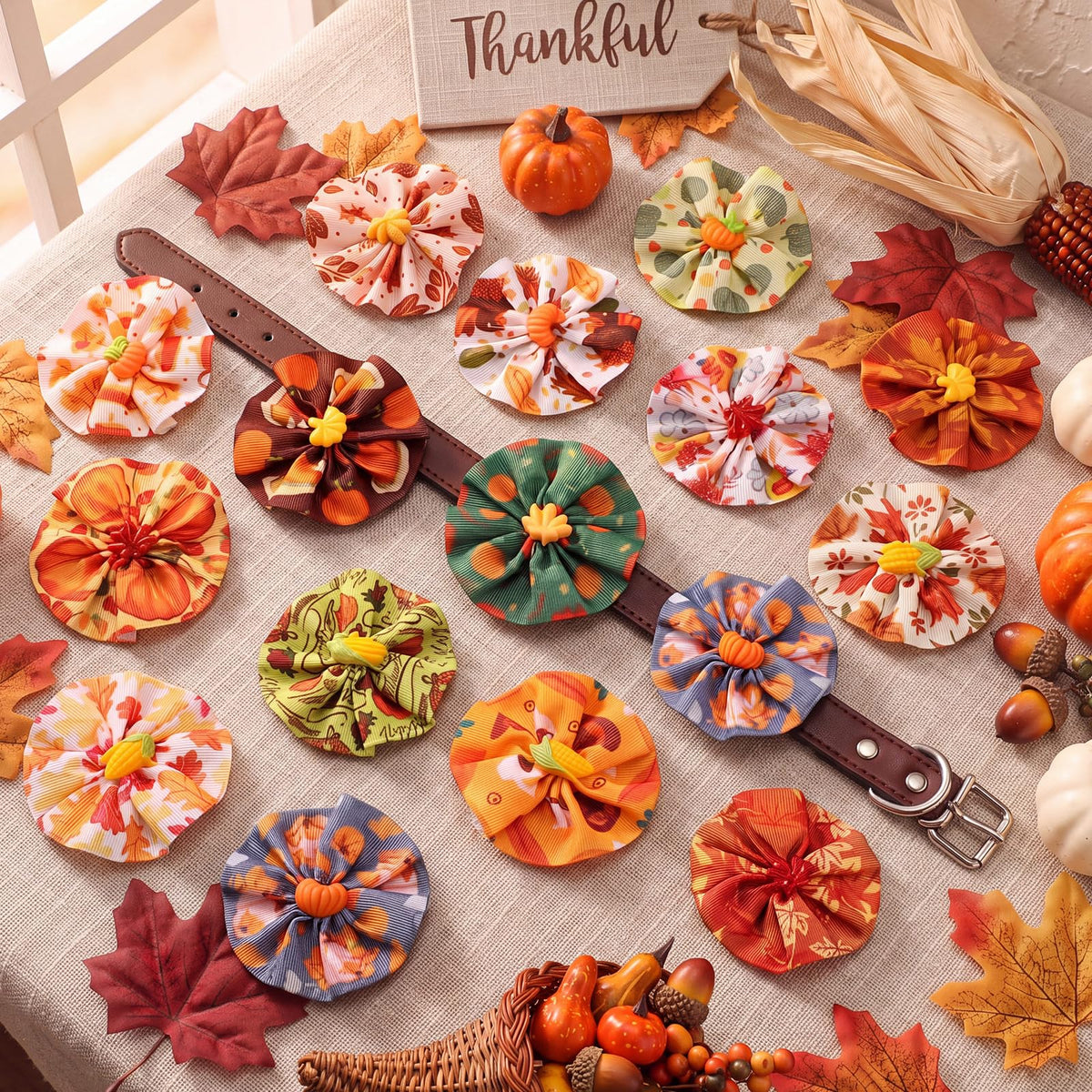 100 Pcs Pet Collar Flowers Charms B59170
