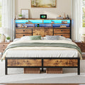 Queen Bed Frame with 4 Drawers H583