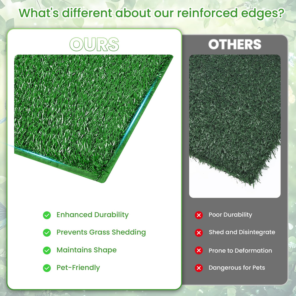 20x25 Inch Reusable Artificial Turf Dog Grass Pad with Tray X9303