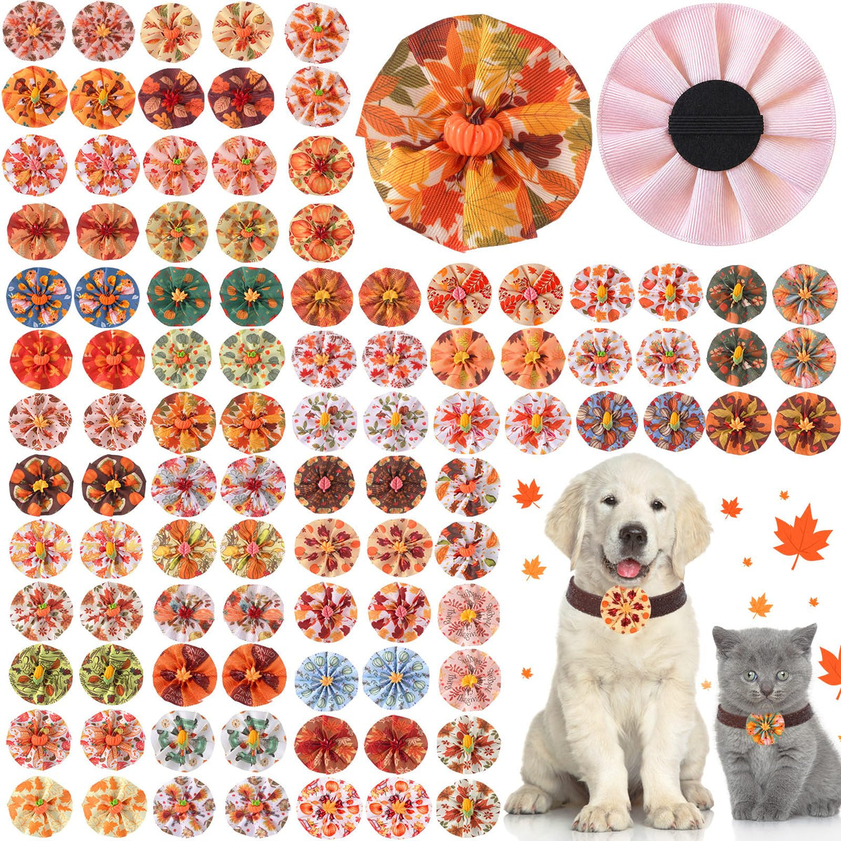 100 Pcs Pet Collar Flowers Charms B59170
