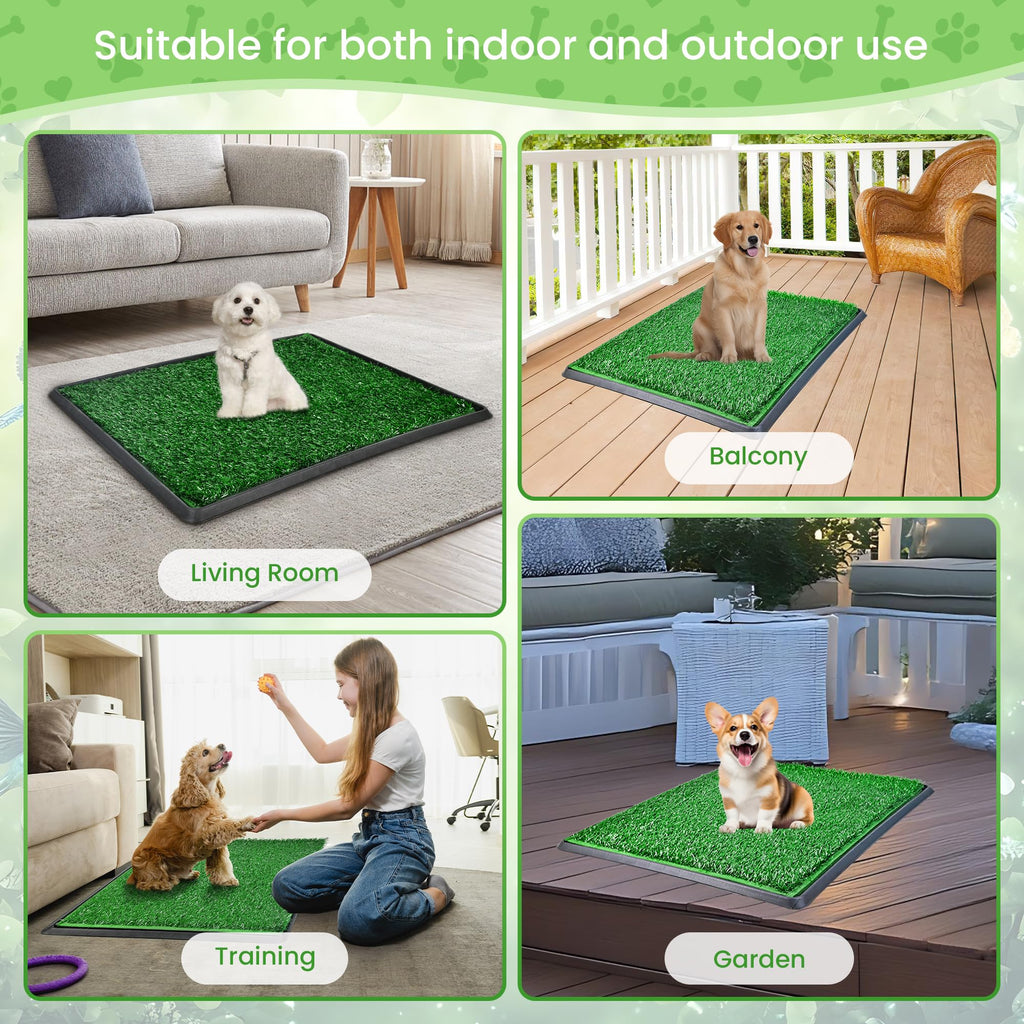 20x25 Inch Reusable Artificial Turf Dog Grass Pad with Tray X9303